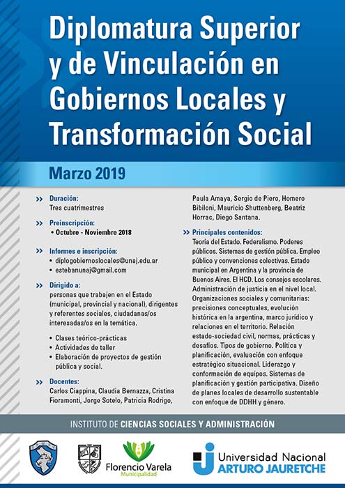 Diplomatura Superior Y De Vinculación En Gobiernos Locales Y Transformación Social